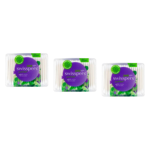 Swisspers Cotton Tips Paper Stems 240 Pack Bundle of 3