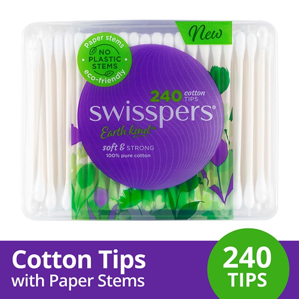 Swisspers Cotton Tips Paper Stems 240 Pack