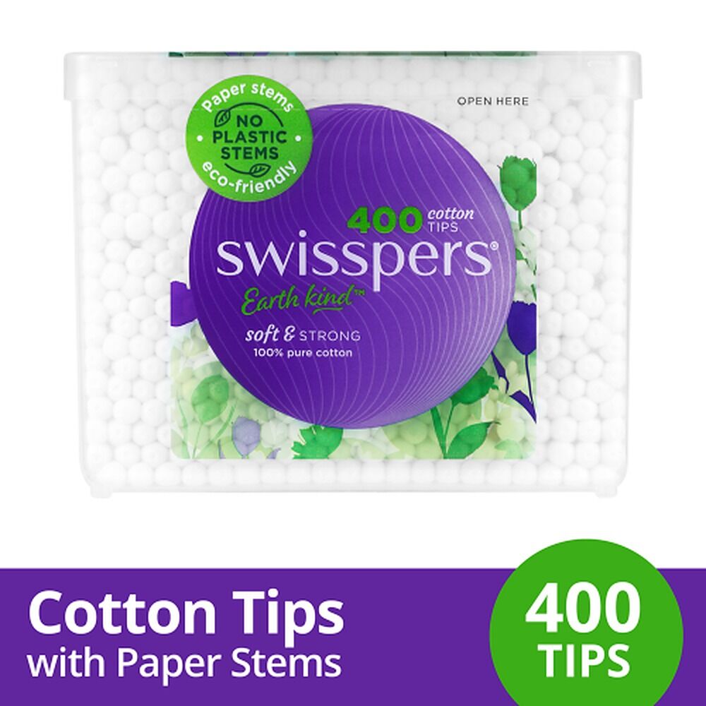 Swisspers Cotton Tips Paper Stems 400 Pack x 4