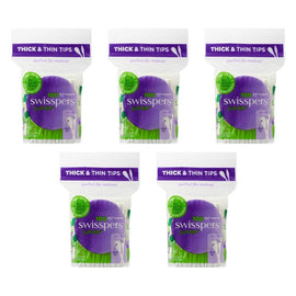 Swisspers Dual Cosmetic Tips Paper Stems 100 Pack Bundle of 5
