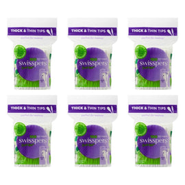 Swisspers Dual Cosmetic Tips Paper Stems 100 Pack Bundle of 6