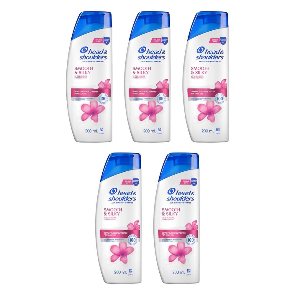 Head & Shoulders Smooth & Silky Anti-Dandruff Shampoo 200mL Pack of 5