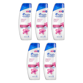 Head & Shoulders Smooth & Silky Anti-Dandruff Shampoo 200mL Pack of 5