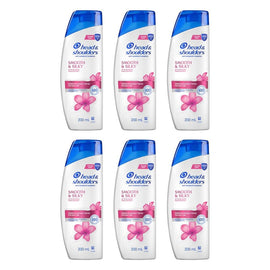 Head & Shoulders Smooth & Silky Anti-Dandruff Shampoo 200mL Pack of 6
