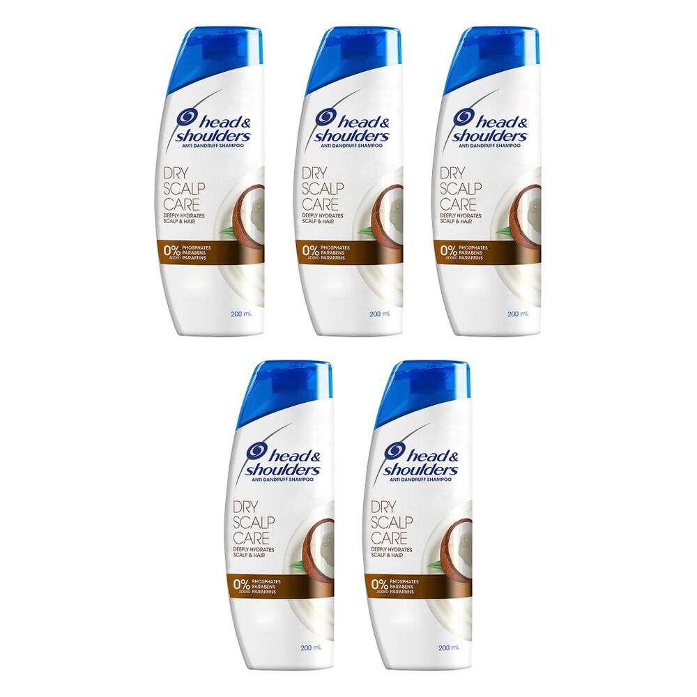 Head & Shoulders Dry Scalp Care Shampoo with Coconut Oil 200mL Pack of 5