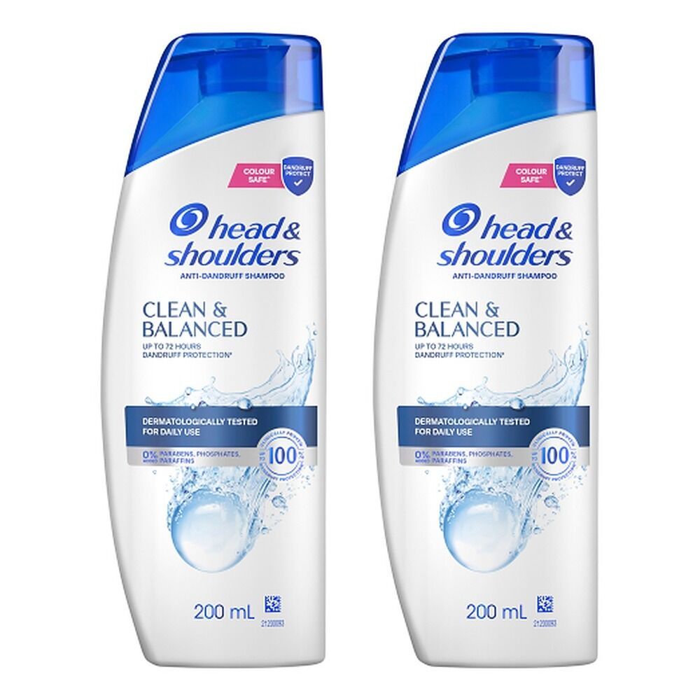 Head & Shoulders Clean & Balanced Anti-Dandruff Shampoo 200mL Pack of 2