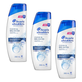 Head & Shoulders Clean & Balanced Anti-Dandruff Shampoo 200mL Pack of 3