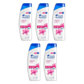 Head & Shoulders Smooth & Silky Anti-Dandruff Shampoo 400mL Pack of 5