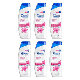Head & Shoulders Smooth & Silky Anti-Dandruff Shampoo 400mL Pack of 6