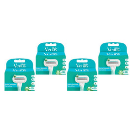 Gillette Venus Deluxe Smooth Sensitive Refill Blades 4 Pack Bundle of 4