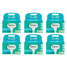 Gillette Venus Deluxe Smooth Sensitive Refill Blades 4 Pack Bundle of 6