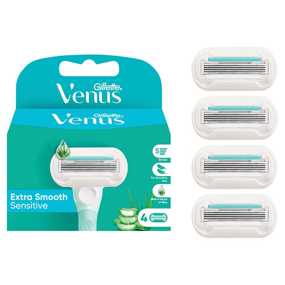 Gillette Venus Deluxe Smooth Sensitive Refill Blades 4 Pack