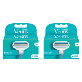 Gillette Venus Smooth Razor Refill Blades 4 Pack Bundle of 2