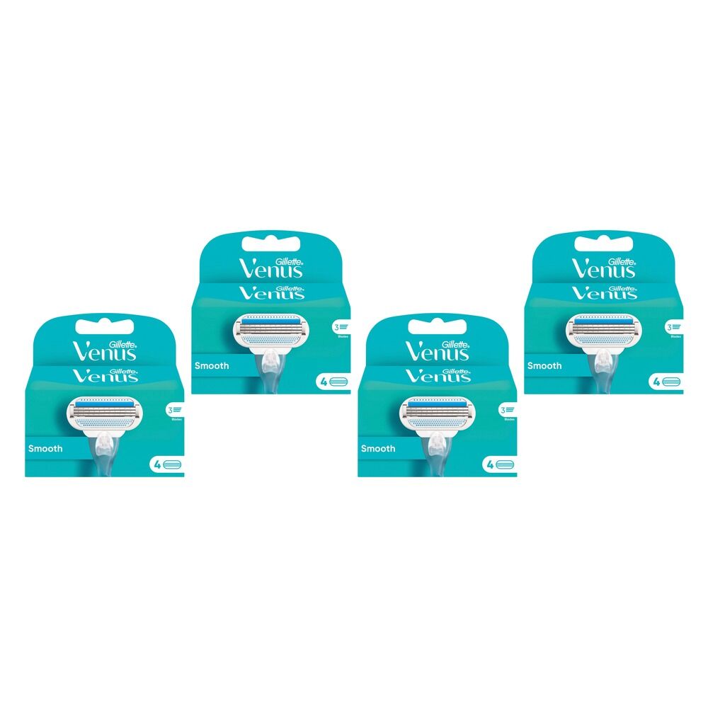 Gillette Venus Smooth Razor Refill Blades 4 Pack Bundle of 4