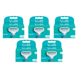 Gillette Venus Smooth Razor Refill Blades 4 Pack Bundle of 5