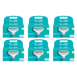 Gillette Venus Smooth Razor Refill Blades 4 Pack Bundle of 6