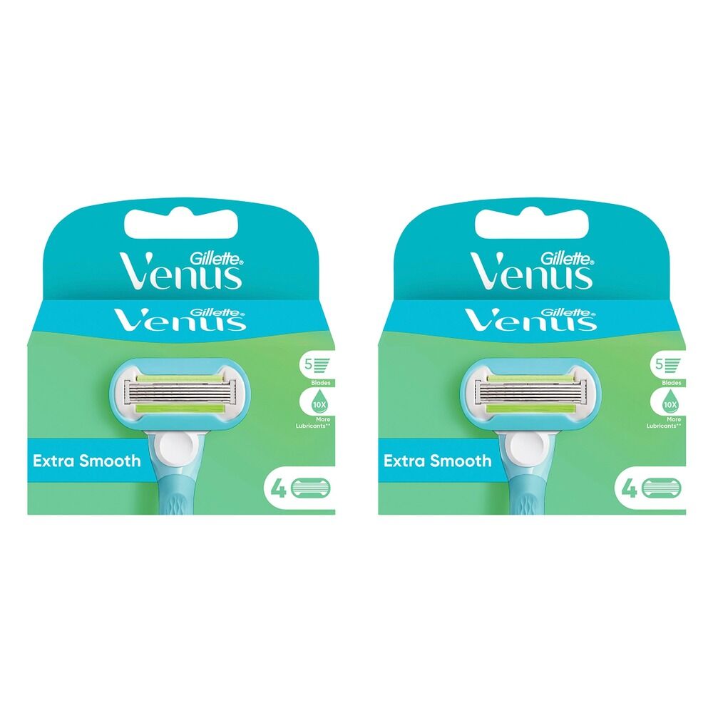 Gillette Venus Extra Smooth Refill Blades 4 Pack Bundle of 2