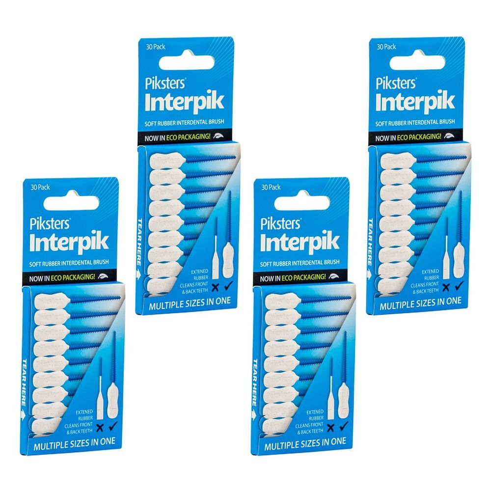 Piksters Interpik Interdental Brushes 30 Pack x 12 Bundle of 4
