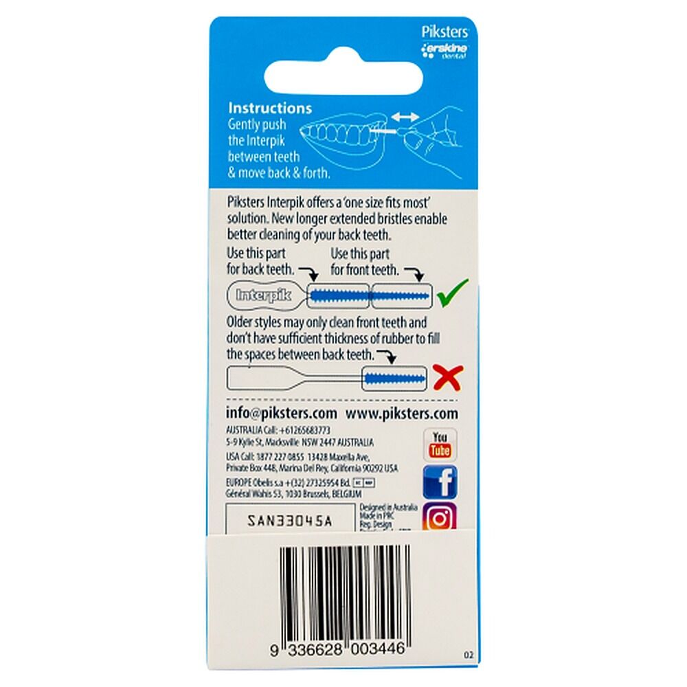 Piksters Interpik Interdental Brushes 30 Pack x 12