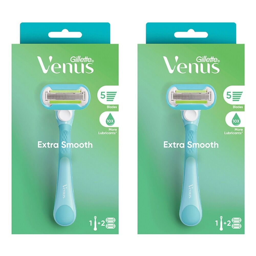 Gillette Venus Extra Smooth Razor Handle & 2 Refills 3 Piece Pack of 2