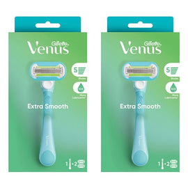 Gillette Venus Extra Smooth Razor Handle & 2 Refills 3 Piece Pack of 2