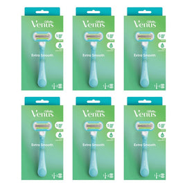 Gillette Venus Extra Smooth Razor Handle & 2 Refills 3 Piece Pack of 6