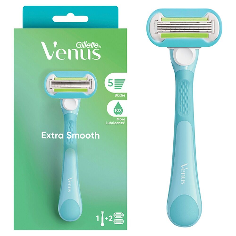 Gillette Venus Extra Smooth Razor Handle & 2 Refills 3 Piece