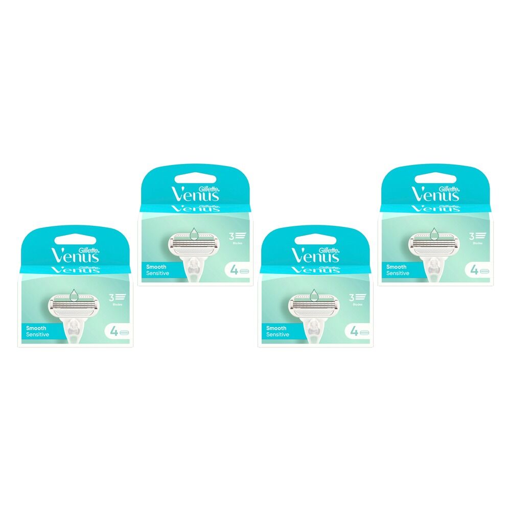 Gillette Venus Smooth Sensitive Blade Refills 4 Pack Bundle of 4
