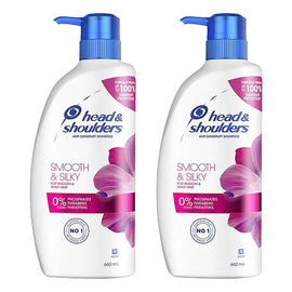 Head & Shoulders Smooth & Silky Anti-Dandruff Shampoo 660mL Pack of 2