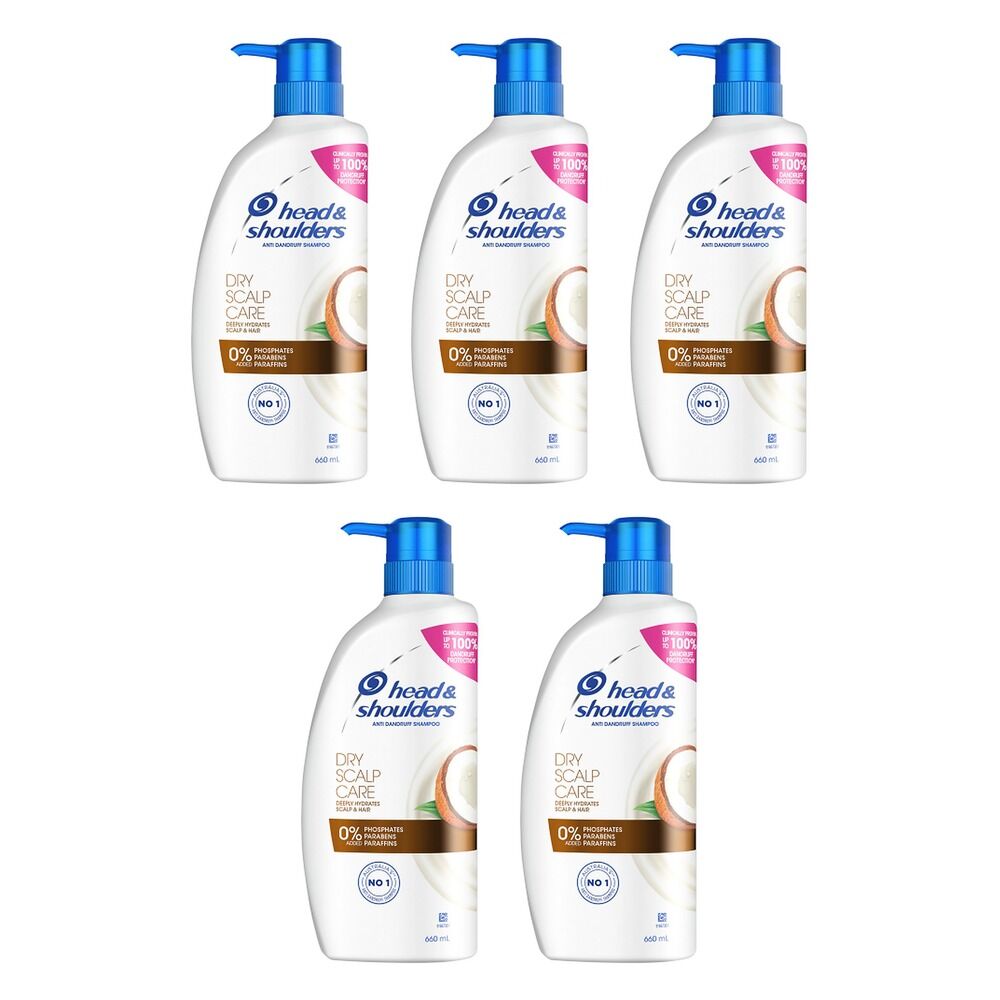 Head & Shoulders Dry Scalp Care Shampoo with Coconut Oil 660mL Pack of 5