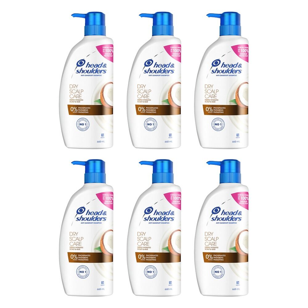 Head & Shoulders Dry Scalp Care Shampoo with Coconut Oil 660mL Pack of 6