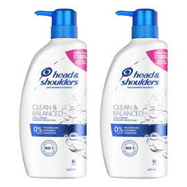 Head & Shoulders Clean & Balanced Anti-Dandruff Shampoo 660mL Pack of 2
