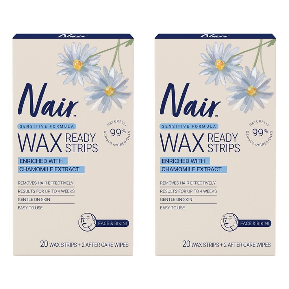 Nair Soft Natural Mini Wax Strips 20 Pack Bundle of 2