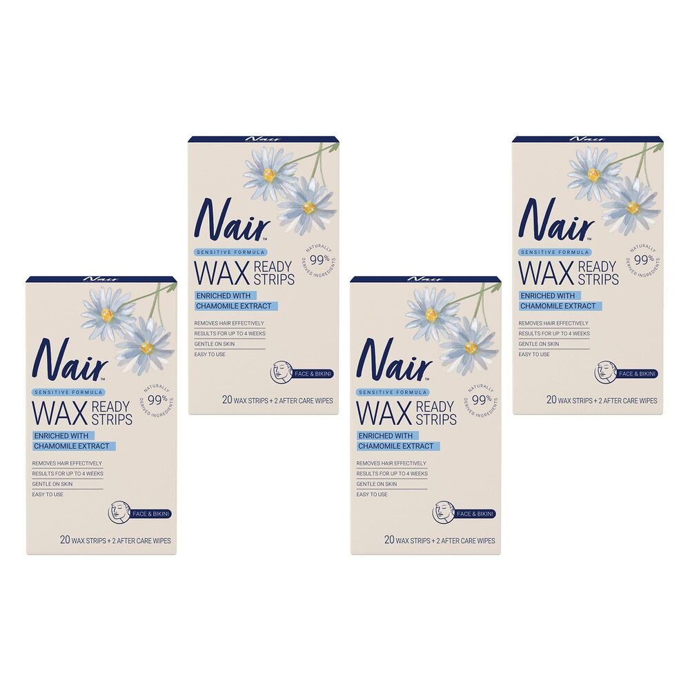 Nair Soft Natural Mini Wax Strips 20 Pack Bundle of 4