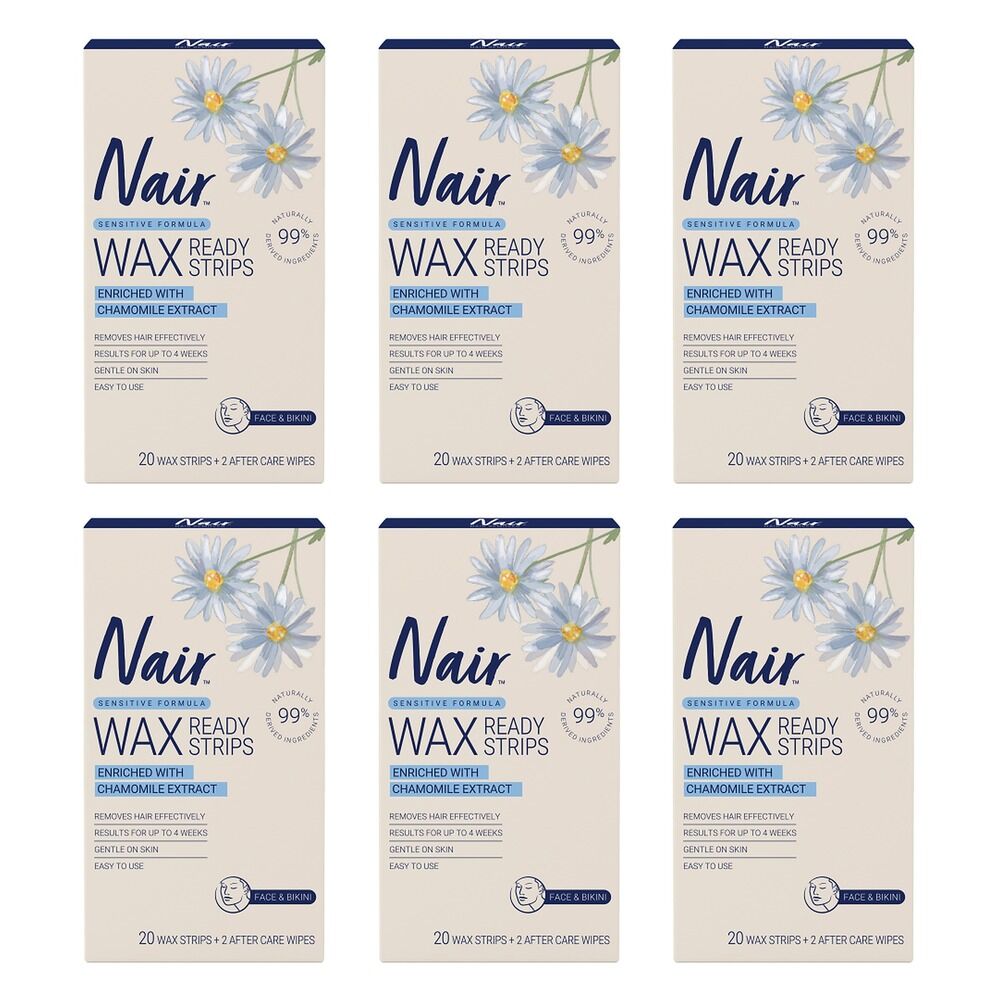 Nair Soft Natural Mini Wax Strips 20 Pack Bundle of 6