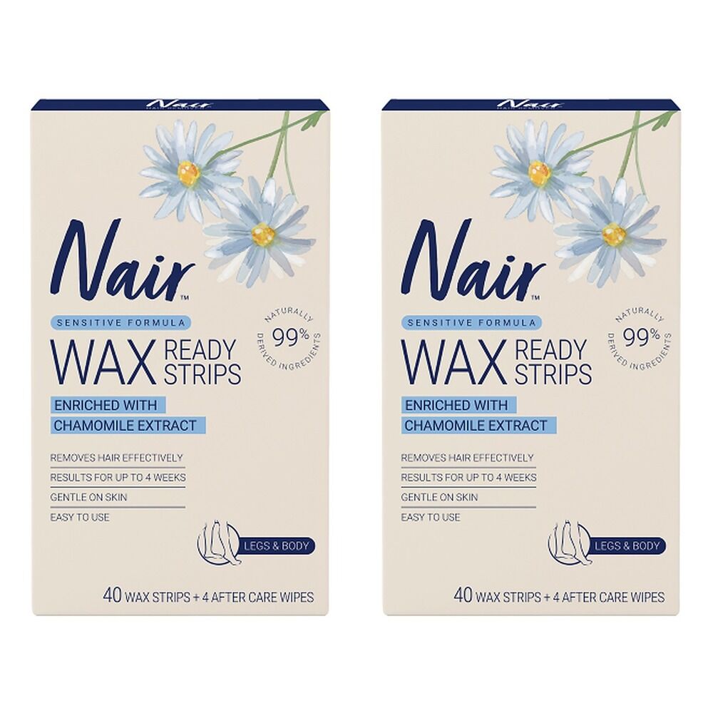 Nair Soft Natural Large Wax Strips 40 Pack Bundle of 2