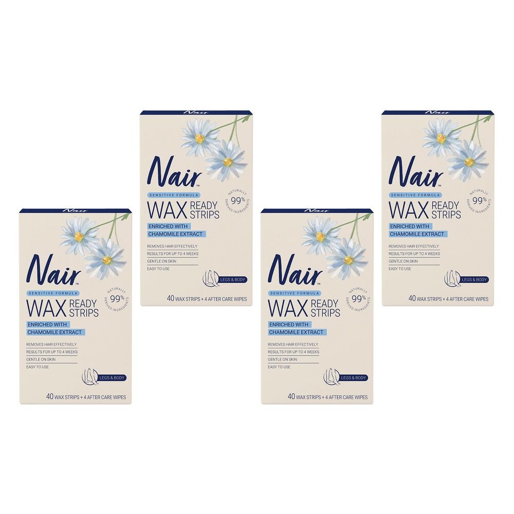 Nair Soft Natural Large Wax Strips 40 Pack Bundle of 4