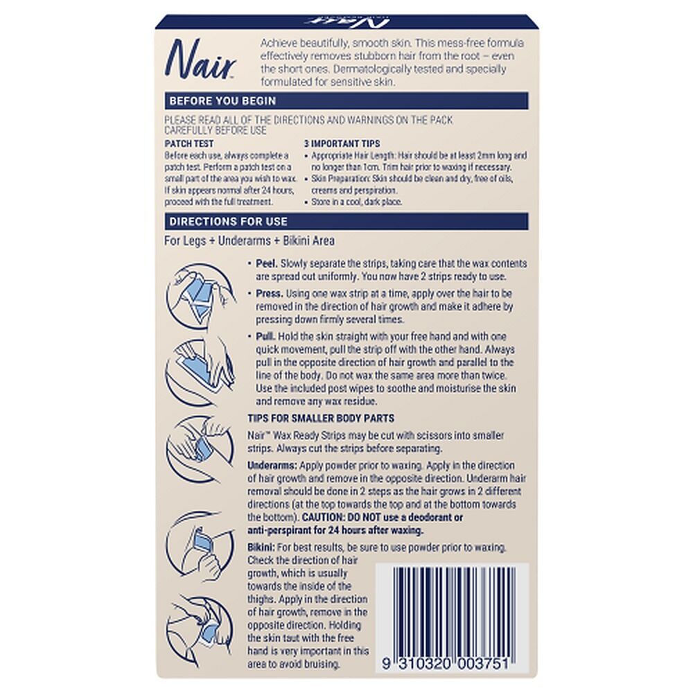 Nair Soft Natural Large Wax Strips 40 Pack