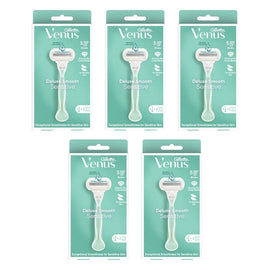 Gillette Venus Deluxe Smooth Razor with 2 Refills, 3 Piece Set Pack of 5