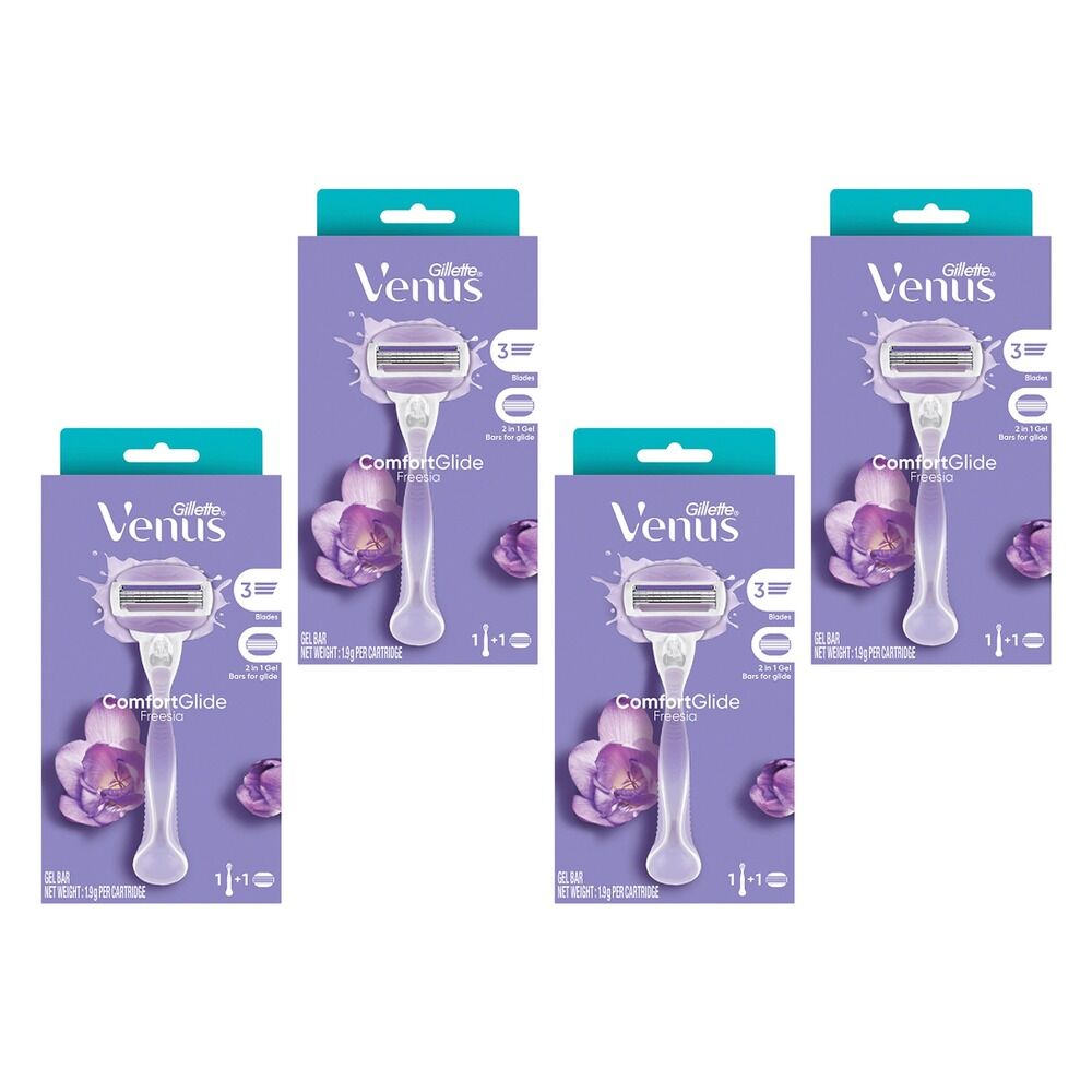 Gillette Venus Comfortglide Freesia Razor x 4 Bundle of 4