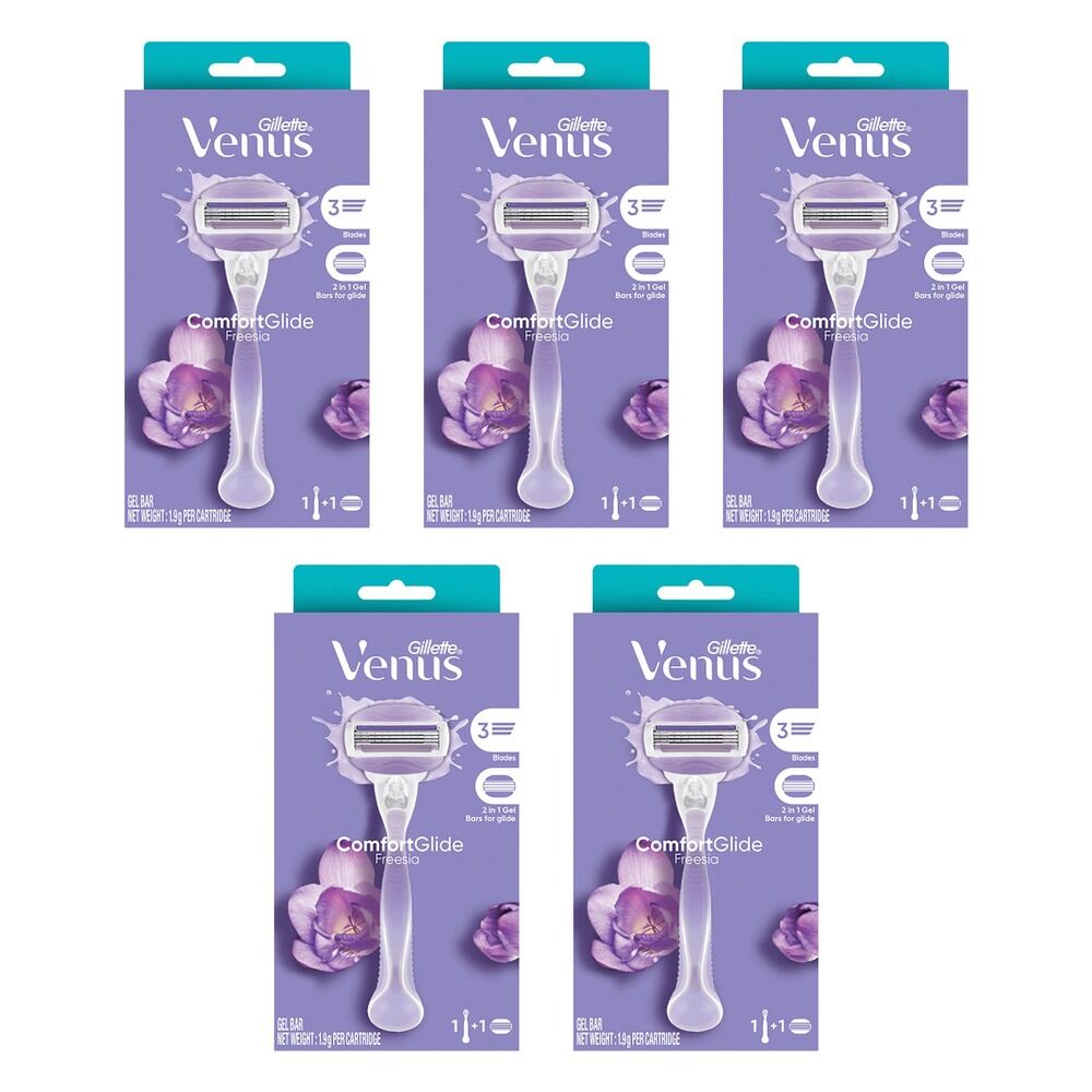 Gillette Venus Comfortglide Freesia Razor x 4 Bundle of 5