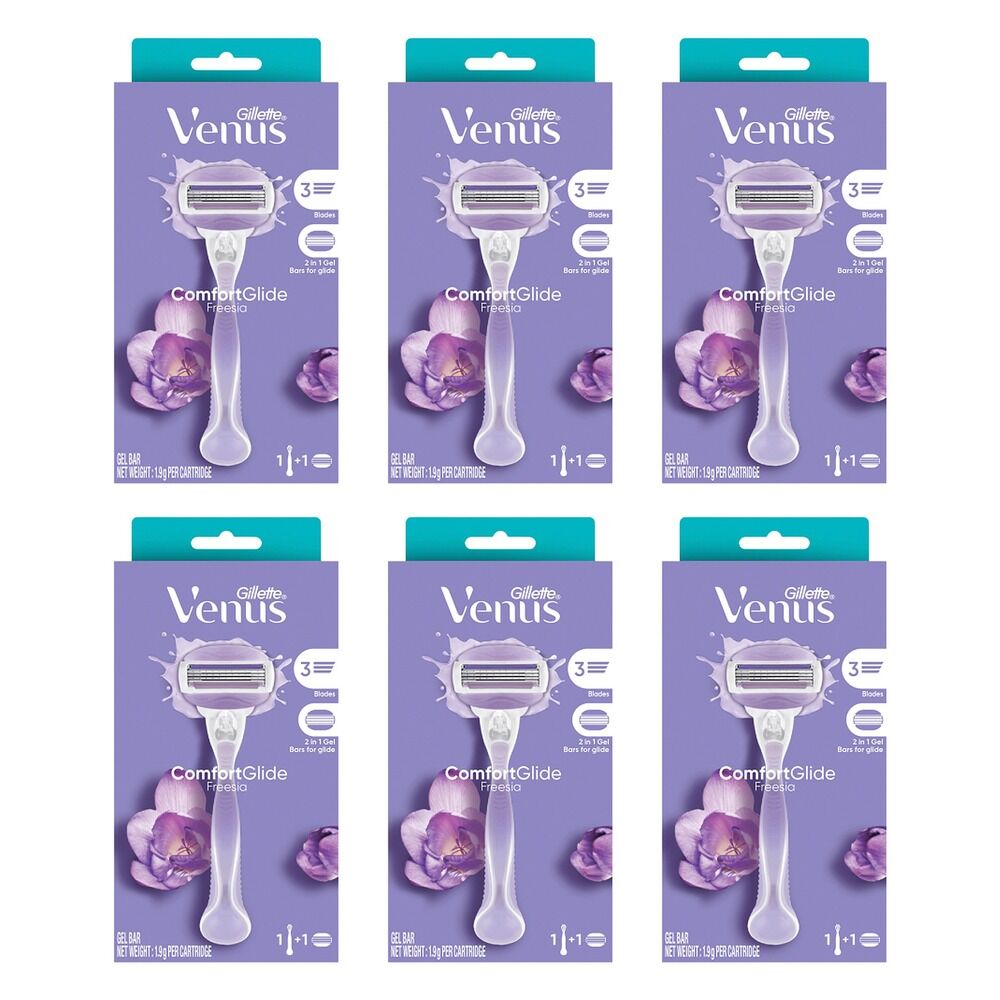Gillette Venus Comfortglide Freesia Razor x 4 Bundle of 6