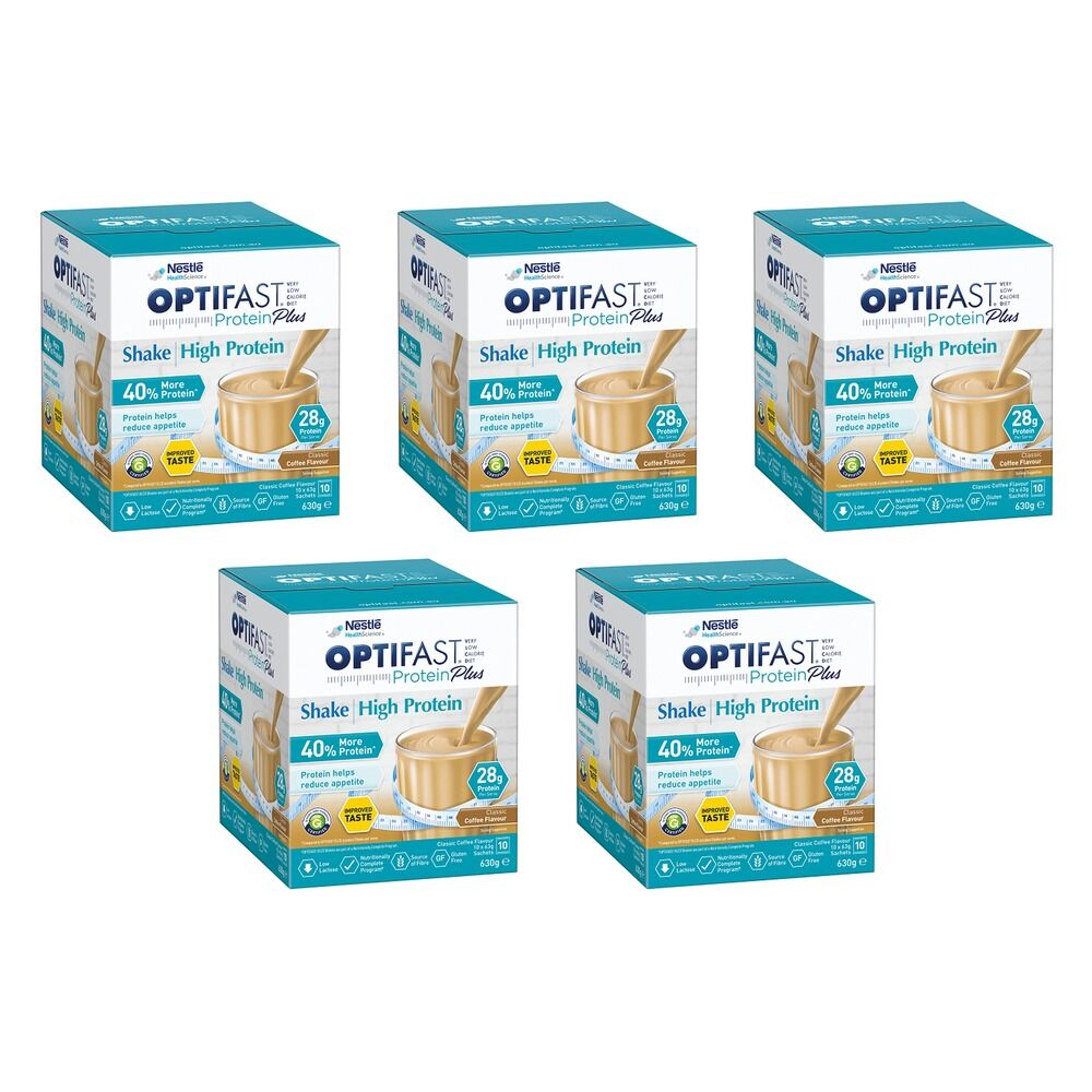 Optifast VLCD Protein Plus Shake Coffee 10 x 63g Pack of 5