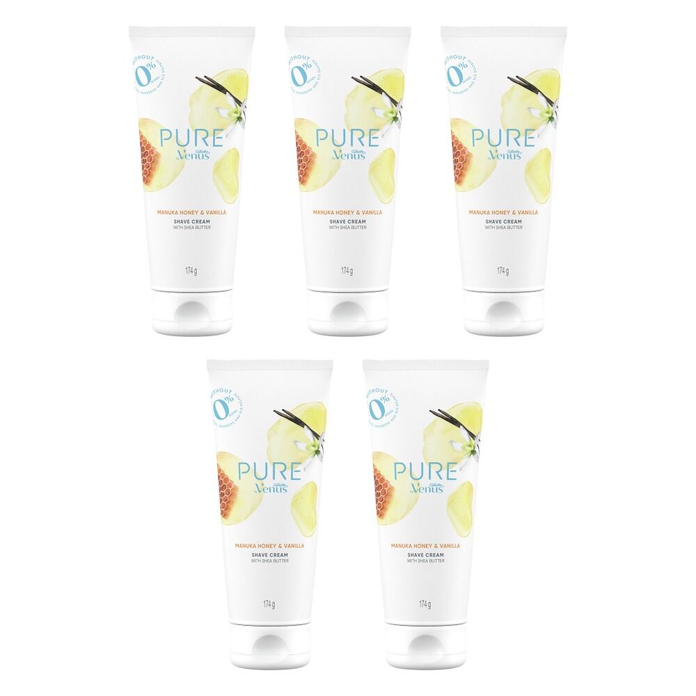 Gillette Venus Manuka Honey Vanilla Shave Cream 174g x 6 Bundle of 5