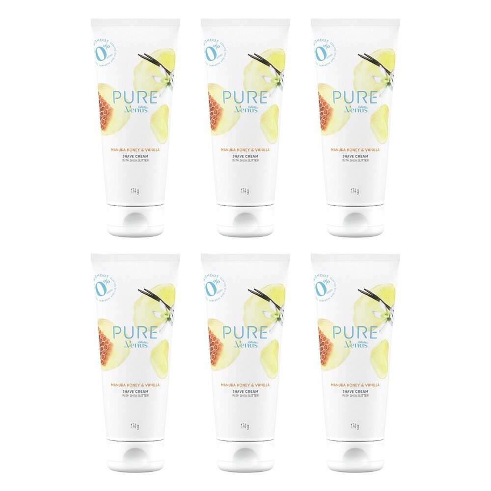 Gillette Venus Manuka Honey Vanilla Shave Cream 174g x 6 Bundle of 6