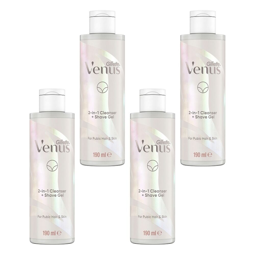 Gillette Venus 2-in-1 Cleanser & Shave Gel 190mL Pack of 4