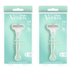 Gillette Venus Smooth Sensitive Razor Handle + 2 Refills 3 Piece Pack of 2