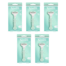 Gillette Venus Smooth Sensitive Razor Handle + 2 Refills 3 Piece Pack of 5