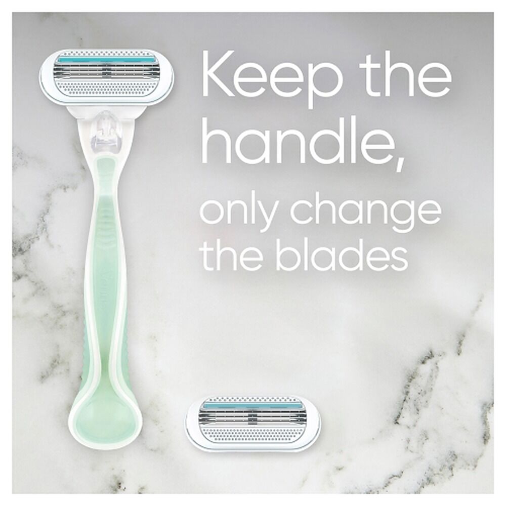 Gillette Venus Smooth Sensitive Razor Handle + 2 Refills 3 Piece