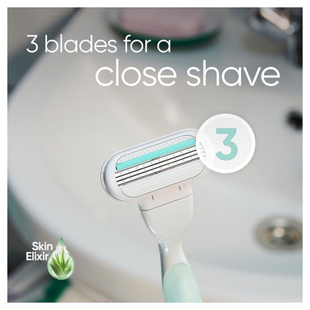 Gillette Venus Smooth Sensitive Razor Handle + 2 Refills 3 Piece